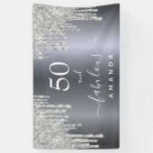 Fantastisch glitterzilver spandoek (Verticaal)