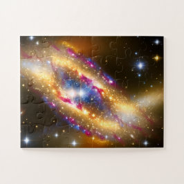 Fantastisch Goud Blauw en Roze Leuk Artistiek Kosm Legpuzzel