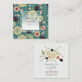 Fantastisch groen Blauwgroen roze gebarsten bloeme Vierkante Visitekaartje (Voorkant / Achterkant)