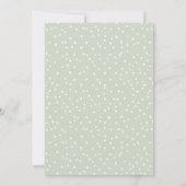 Fantastisch groen frame vintage babyfeestje kaart (Achterkant)