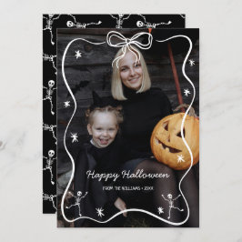 Fantastisch handgetekend boogframe Halloween-foto Feestdagenkaart