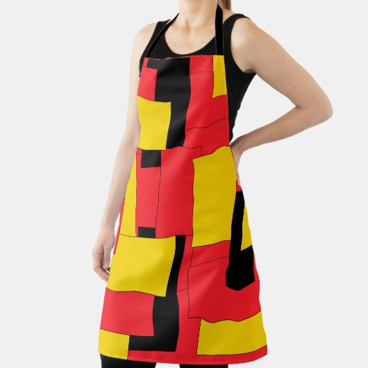 Fantastisch, helder, modern, geometrisch plezier schort (Insitu)