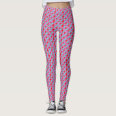 Fantastisch helder rood faseverschuivingspatroon leggings (Voorkant)