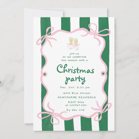 Fantastisch kader Kerst Cocktail Feest Kaart (Voorkant)