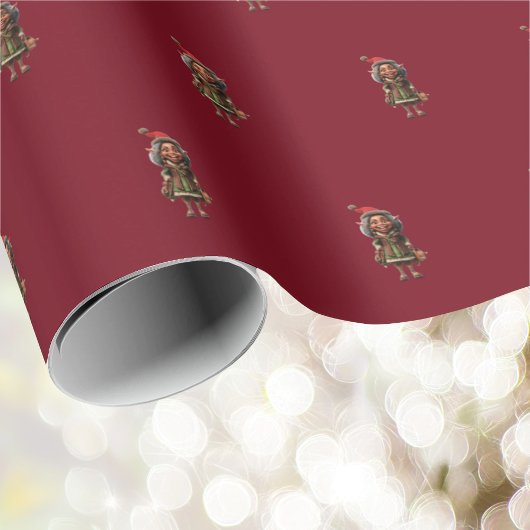 Fantastisch kerstelf inpakpapier