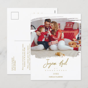 Fantastisch kerstfeest Gold Snowflakes Foto Feestdagenkaart