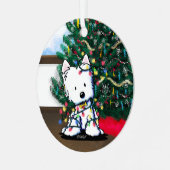 Fantastisch kerstfeest KiniArt Metalen Ornament (Voorkant links)