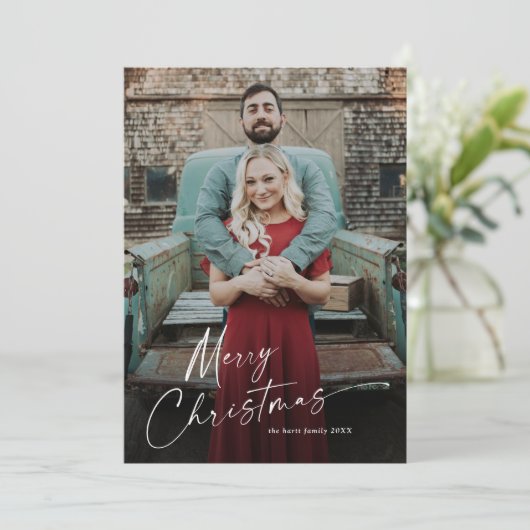 Fantastisch kerstfeest met volledige aftapportret kaart (Staand voorkant)