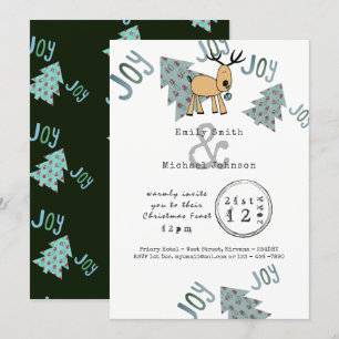 Fantastisch kerstfeesttype Cartoon rendierster Kaart