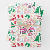 Fantastisch kerstpatroon inpakpapier vel (In situ)