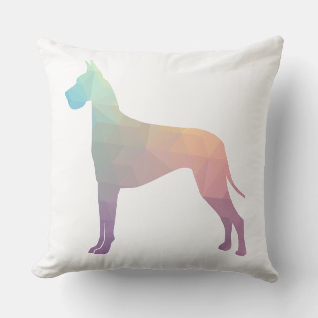 Fantastisch kleurrijk geometrisch patroon Silhouet Kussen (Voorkant)