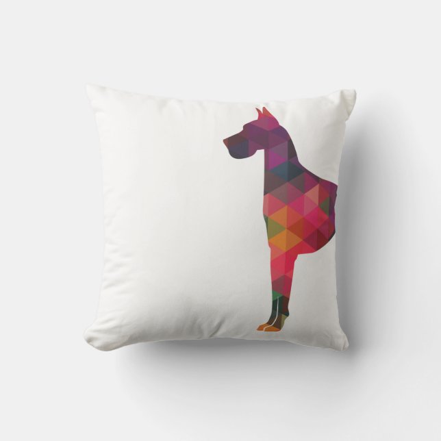 Fantastisch kleurrijk geometrisch patroon Silhouet Kussen (Voorkant)