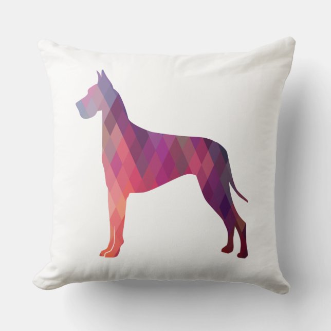 Fantastisch kleurrijk geometrisch patroon Silhouet Kussen (Voorkant)