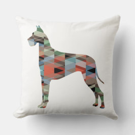 Fantastisch kleurrijk geometrisch patroon Silhouet Kussen