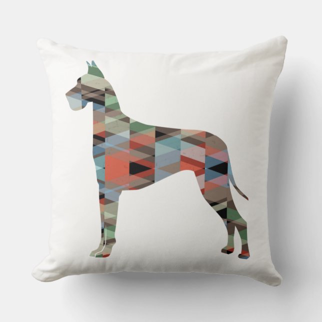 Fantastisch kleurrijk geometrisch patroon Silhouet Kussen (Voorkant)