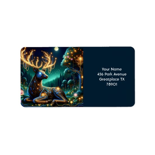 Fantastisch Knuffel Cyber Herten Bos Etiket (Voorkant)