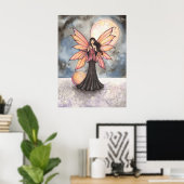 Fantastisch kunstwerk met volle maan en volledige  poster (Thuiskantoor)