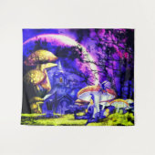 Fantastisch land met Elves en paddenstoelen Wandkleed (Voorkant (horizontaal))