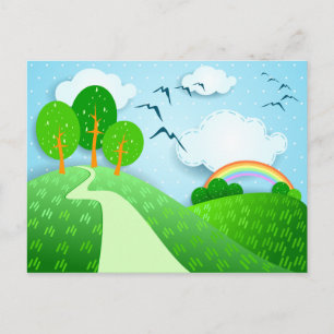 Fantastisch landschap, briefkaart