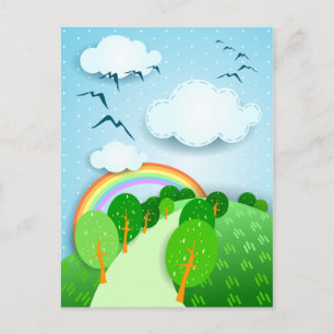 Fantastisch landschap, briefkaart