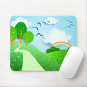 Fantastisch landschap, mousepad muismat (Met muis)