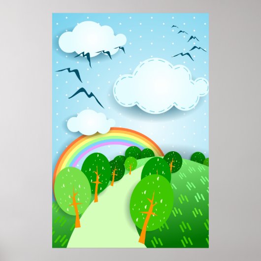 Fantastisch landschap, poster (Voorkant)
