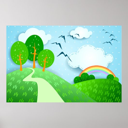 Fantastisch landschap, poster (Voorkant)