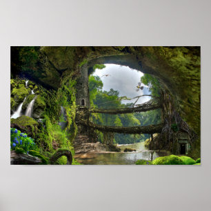 Fantastisch landschap poster
