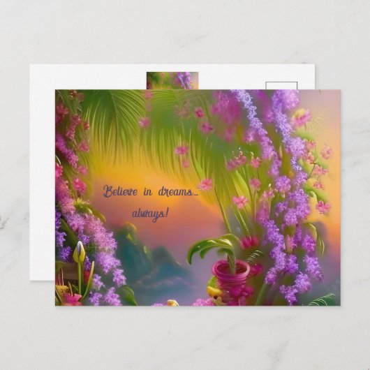 Fantastisch landschap, tropisch en droomachtig briefkaart (Voorkant / Achterkant)