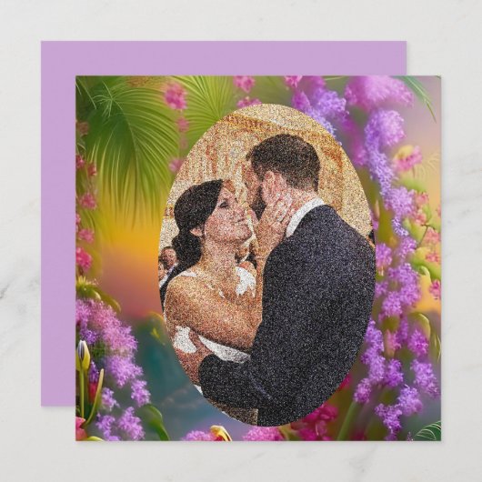 Fantastisch landschap, tropisch en droomachtig save the date (Voorkant / Achterkant)