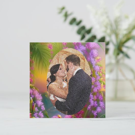 Fantastisch landschap, tropisch en droomachtig save the date (Staand voorkant)