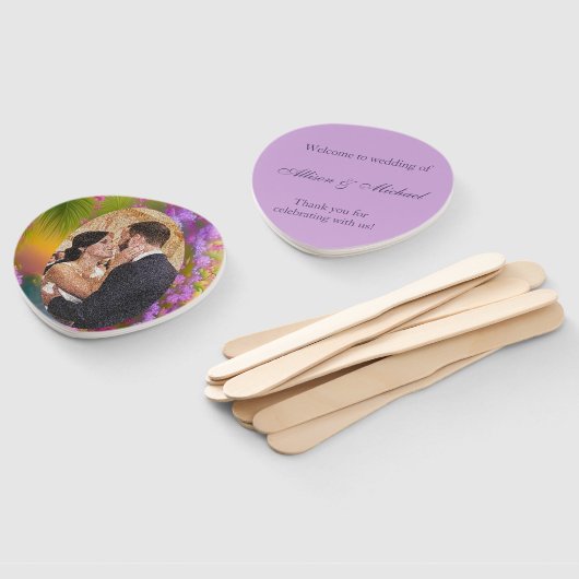 Fantastisch landschap, tropisch - fotobruiloft handwaaier (Niet-gemonteerd)