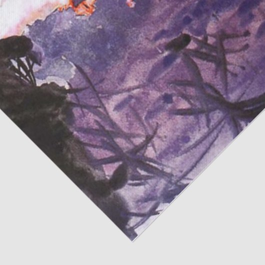 Fantastisch landschap van Mikhail Vrubel Tissuepapier (Detail)