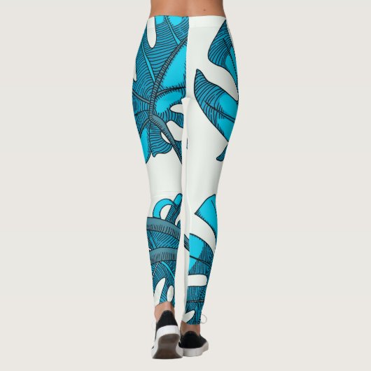 Fantastisch, leuk! Monstera leaf-ontwerp Leggings (Achterkant)