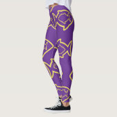 Fantastisch leuk Paarse en gele vinnen patroon Leggings (Links)