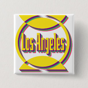 Fantastisch Los Angeles 1 Botton Vierkante Button 5,1 Cm