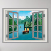 Fantastisch Maleisië - Sailboot Ocean Faux-venster Poster (Voorkant)