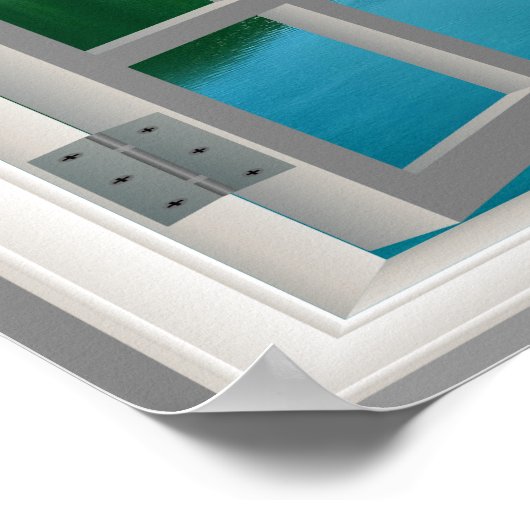 Fantastisch Maleisië - Sailboot Ocean Faux-venster Poster (Hoek)