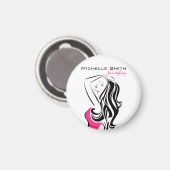 Fantastisch meisje met golvend haar Hairstyling-me Magneet (Voorkant / Achterkant)