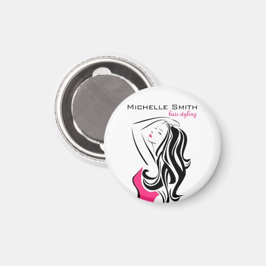 Fantastisch meisje met golvend haar Hairstyling-me Magneet (Voorkant / Achterkant)