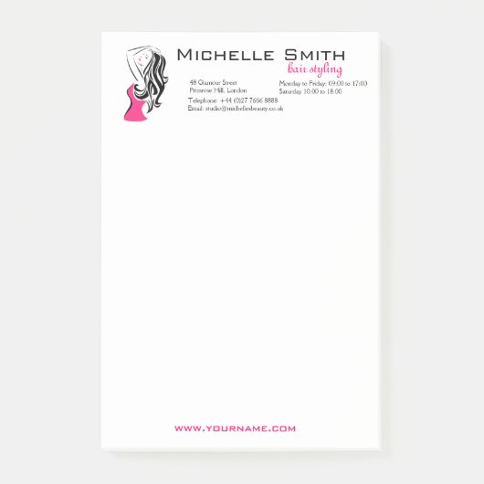 Fantastisch meisje met golvend haar Hairstyling-me Post-it® Notes (Voorkant)