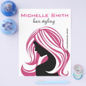 Fantastisch meisje met roze haar Hairstyling-merk Flyer (Enkel)