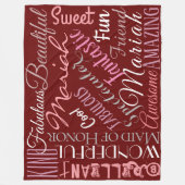 Fantastisch meisje van Honor Personaliseert Names' Fleece Deken (Voorkant)