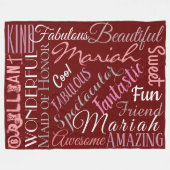 Fantastisch meisje van Honor Personaliseert Names' Fleece Deken (Voorkant (Horizontaal))