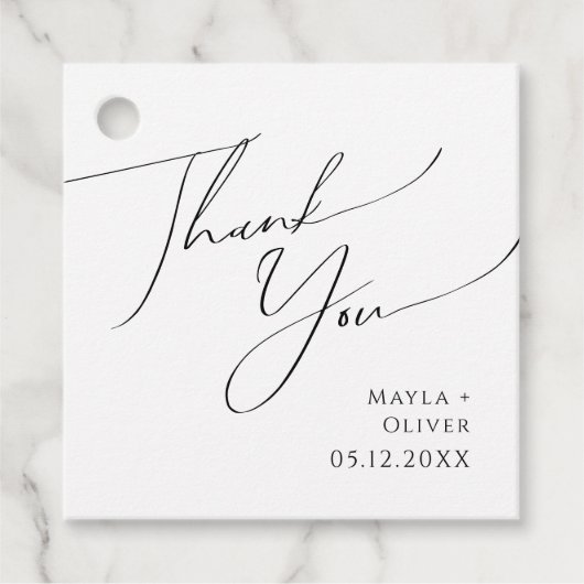 Fantastisch minimalistisch script Dank u voor labe Bedankjes Labels (Voorkant)