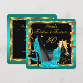 Fantastisch, modern Blauwgroen blauw zwart goud Kaart (Voorkant / Achterkant)