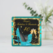 Fantastisch, modern Blauwgroen blauw zwart goud Kaart (Staand voorkant)