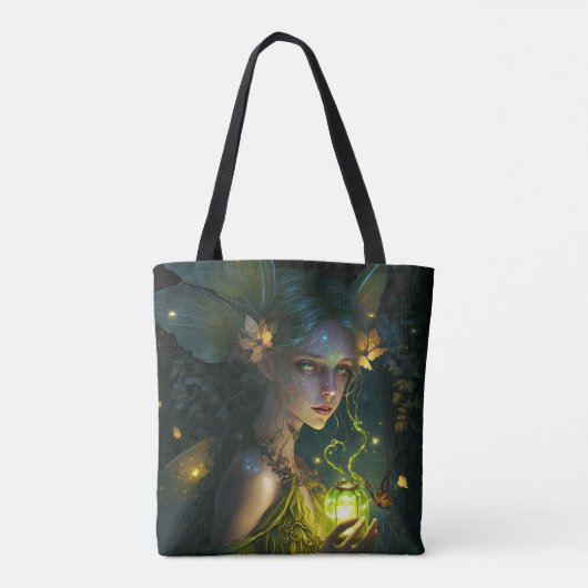 Fantastisch mooi groen bos tote bag (Achterkant)