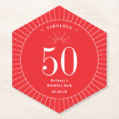 Fantastisch nummer verjaardagsfeest bruiloft Jubil Kartonnen Onderzetters (Voorkant)