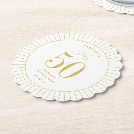 Fantastisch nummer verjaardagsfeest bruiloft Jubil Kartonnen Onderzetters (Gekanteld)